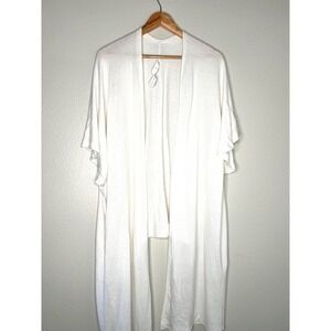 Lululemon Heart Opener Meditation Cloak White Silk Viscose Kimono  Duster